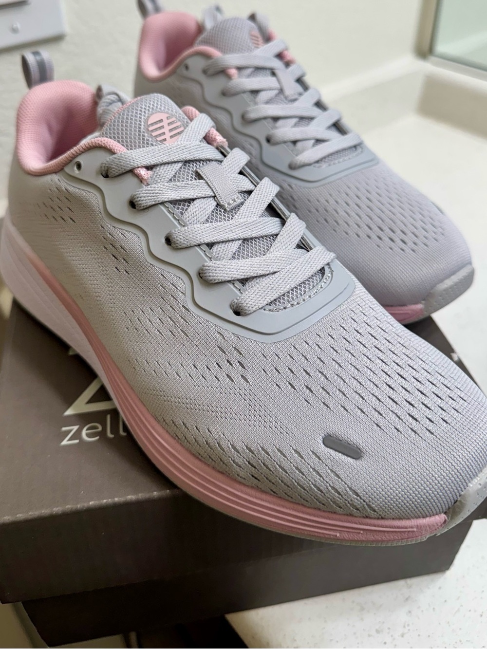 Zella Women's Athletic Sneakers - Gray and Pink